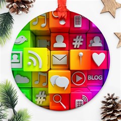 Colorful 3d Social Media Ornament (round) by Ket1n9