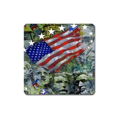 Usa United States Of America Images Independence Day Square Magnet by Ket1n9