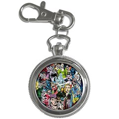 Vintage Horror Collage Pattern Key Chain Watches by Ket1n9