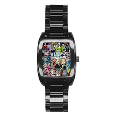 Vintage Horror Collage Pattern Stainless Steel Barrel Watch by Ket1n9