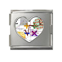 Mathematics Formula Physics School Mega Link Heart Italian Charm (18mm) by Bedest