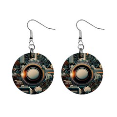 Technology Robot Internet Processor Mini Button Earrings by Ravend