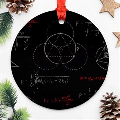 Math Board Circuit Circuits Computer Shield Tech Technology Round Ornament (two Sides) by Loisa77