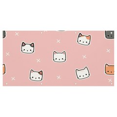 Cute Cat Cartoon Doodle Seamless Pink Pattern Banner And Sign 8  X 4  by Grandong