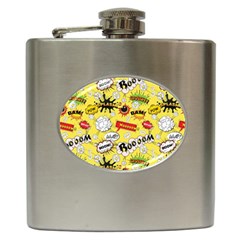 Cartoon Comics Pattern Hip Flask (6 Oz) by Loisa77