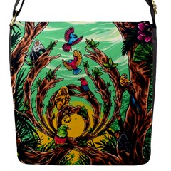 Monkey Tiger Bird Parrot Forest Jungle Style Flap Closure Messenger Bag (s) by Grandong