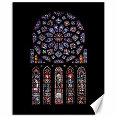 Chartres Cathedral Notre Dame De Paris Stained Glass Canvas 16  X 20  by Grandong