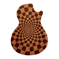 Geomtric Pattern Illusion Shapes Guitar Shape Wood Guitar Pick Holder Case And Picks Set by Grandong