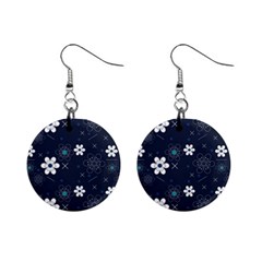 Blue Background Abstract Seamless Mini Button Earrings by Loisa77