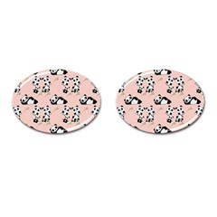 Cute Panda Animal Pattern Cufflinks (oval) by Perong