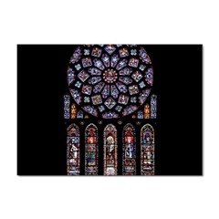 Chartres Cathedral Notre Dame De Paris Stained Glass Sticker A4 (10 Pack) by Grandong