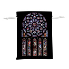 Chartres Cathedral Notre Dame De Paris Stained Glass Lightweight Drawstring Pouch (l) by Grandong