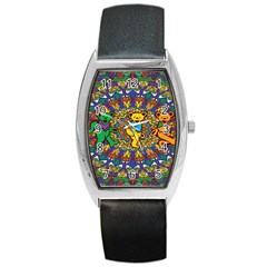 Dead Dancing Bears Grateful Dead Pattern Barrel Style Metal Watch