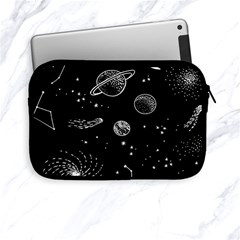 Black Space Drawing Art Planet Drawing Stars Black Space Galaxy Outer Space Apple Ipad Mini Zipper Cases by Perong