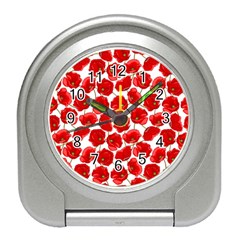 Flower Poppies Plant Petal Travel Alarm Clock by Perong