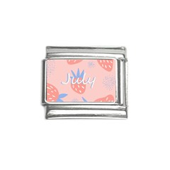 July Summer Strawberry Pink Berry Italian Charm (9mm) by Grandong