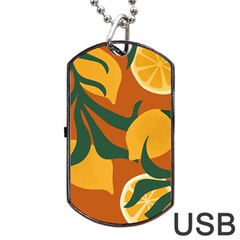 Lemon Citrus Fruit Summer Painting Drawing Dog Tag Usb Flash (one Side) by Grandong