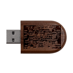 Textures Brown Wood Wood Oval Usb Flash Drive