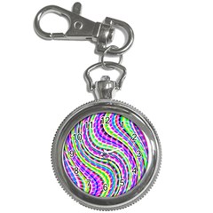 Neon Trippy Swirls Twirls Design Key Chain Watches