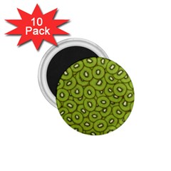 Kiwi Fruit Pattern Green Background 1 75  Magnets (10 Pack)  by Paksenen