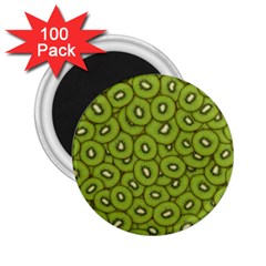 Kiwi Fruit Pattern Green Background 2 25  Magnets (100 Pack)  by Paksenen