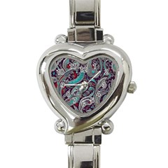 Seamless Pattern Paisley Decorative Heart Italian Charm Watch