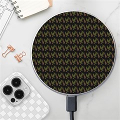 Fern Pattern 2 Black Wireless Fast Charger(white) by snowwhitegirl