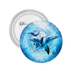 Dolphin Blue Sea Fantasy 2 25  Buttons by Maspions