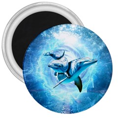 Dolphin Blue Sea Fantasy 3  Magnets by Maspions