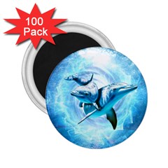 Dolphin Blue Sea Fantasy 2 25  Magnets (100 Pack)  by Maspions