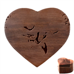 Dolphin Blue Sea Fantasy Heart Wood Jewelry Box Front