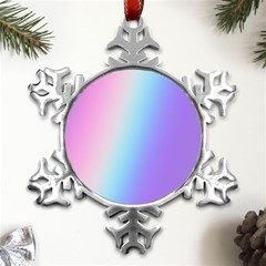 Pastel Rainbow, Color Metal Small Snowflake Ornament by kyorashop23