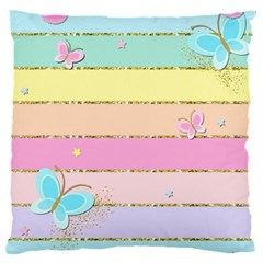 Pastel, Butterfly, Spring, Stripes, 16  Baby Flannel Cushion Case (two Sides)