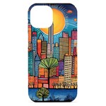 City New York Nyc Skyscraper Skyline Downtown Night Business Urban Travel Landmark Building Architec iPhone 15 Black UV Print PC Hardshell Case Front