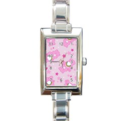 Cheer Bear Pink, Care, Care Bears, Cartoon Rectangle Italian Charm Watch