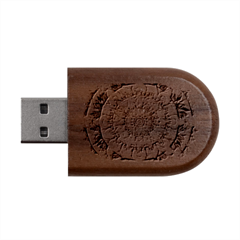 Pattern Nature Wood Oval Usb Flash Drive