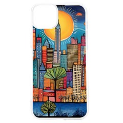 City New York Nyc Skyscraper Skyline Downtown Night Business Urban Travel Landmark Building Architec Iphone 15 Tpu Uv Print Case by Posterlux