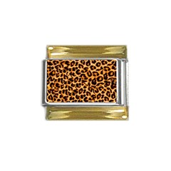 Giraffe Texture, Close-up, Giraffe Skin Texture Gold Trim Italian Charm (9mm) by kyorashop23