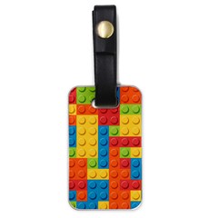 Lego Bricks, Colorful Dots Background Luggage Tag (one Side)