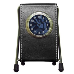 Purple Camo Pen Holder Desk Clock by kyorashop23