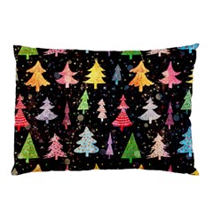 Fun Christmas Trees Adoxali Scandinavian Artistic Background Pattern Pillow Case by Maspions