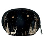 Christmas Winter Xmas Scene Nature Forest Tree Moon Accessory Pouch (Medium) Back