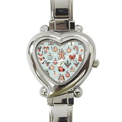 Christmas Cartoon Pattern Heart Italian Charm Watch