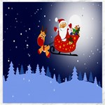 Deer Santa Claus Flying Trees Moon Night Merry Christmas Canvas 20  x 20  19 x19.27  Canvas - 1