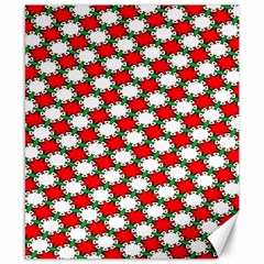 Christmas Star Red Green Canvas 8  X 10  by anzea