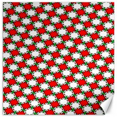 Christmas Star Red Green Canvas 12  X 12  by anzea