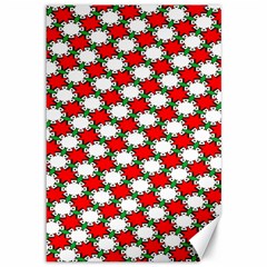 Christmas Star Red Green Canvas 12  X 18  by anzea