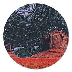 Astrology Surreal Surrealism Trippy Visual Art Magnet 5  (round) by Bedest