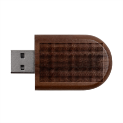 Red Christmas Pattern Xmas Decorations, Christmas Knitted Texture Wood Oval Usb Flash Drive