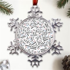 Embrace The Magic Inspirational Phrase Pattern Metal Large Snowflake Ornament by dflcprintsclothing